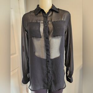 Decree Black Sheer Blouse